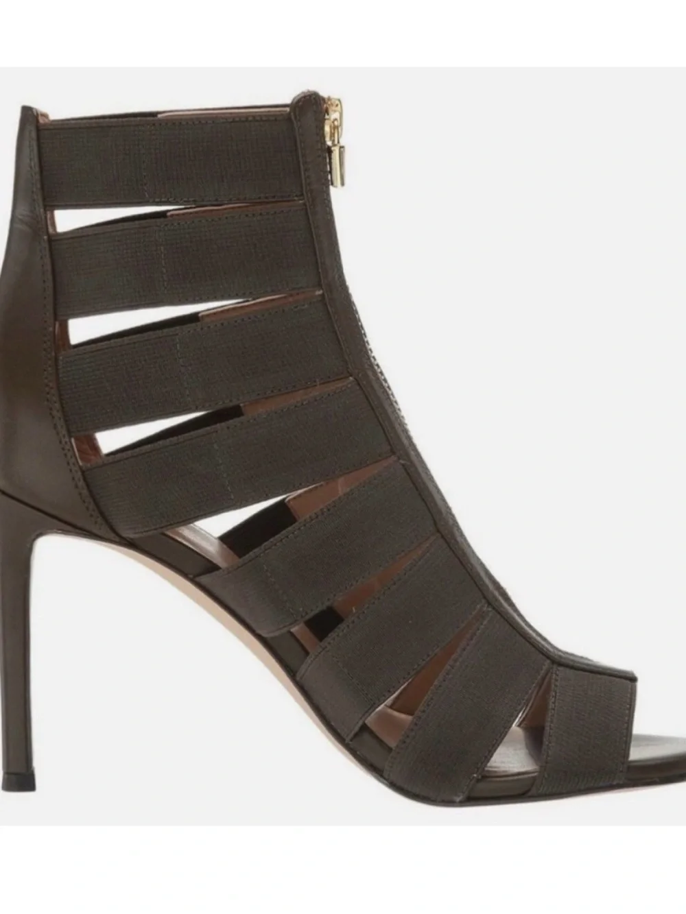 Michael Kors Dark Brown Strappy Zip Stiletto Sandal - Picture 3 of 9
